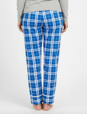 Boxercraft Women's Royal/Silver Plaid Flannel Cuffed Pajama Pant
