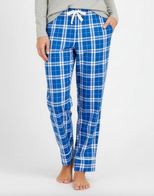 Boxercraft Women's Royal/Silver Plaid Flannel Cuffed Pajama Pant