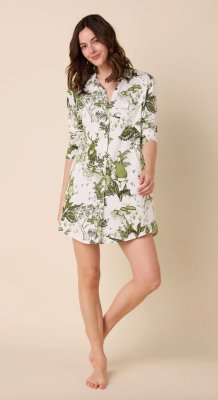 The Cat's Pajamas Women's Woodside Pima Knit Cotton Classic Nightshirt