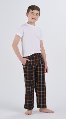 Boxercraft Kids Black/Orange Plaid Poly Flannel Lounge Pant