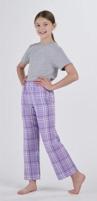 Boxercraft Kids Lavender Carnegie Plaid Poly Flannel Lounge Pant