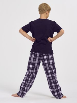 Boxercraft Kids Purple/White Plaid Poly Flannel Lounge Pant