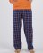 Boxercraft Men's Harley Varsity Navy/Orange Plaid Flannel Pajama Pant