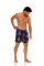 The Lazy Poet Men's Ben Riviera Palms Blue Linen Pajama Shorts