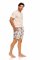 The Lazy Poet Men's Ben Riviera Palms Ecru Linen Pajama Shorts