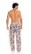 The Lazy Poet Men's Drew Tapestry Blue Linen Pajama Pant