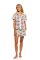 The Lazy Poet Women's Nina Riviera Palm Ecru Linen Short Sleeve Shorts Set