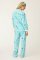 PJ Salvage This is How I Roll Classic Flannel Pajama Set in Turquoise