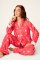 PJ Salvage Dogs Who Brunch Classic Flannel Pajama Set in Dark Coral