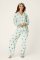 PJ Salvage Espresso Martini Classic Flannel Pajama Set in Pool Blue