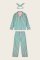 PJ Salvage Ski Bunny Icon Stripe Classic Flannel Pajama Set in Tender Pink