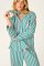 PJ Salvage Ski Bunny Icon Stripe Classic Flannel Pajama Set in Tender Pink