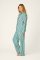 PJ Salvage Ski Bunny Icon Stripe Classic Flannel Pajama Set in Tender Pink