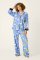 PJ Salvage Cows Jumping Over The Moon Classic Flannel Pajama Set in Peri Blue