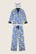 PJ Salvage Cows Jumping Over The Moon Classic Flannel Pajama Set in Peri Blue