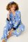 PJ Salvage Cows Jumping Over The Moon Classic Flannel Pajama Set in Peri Blue
