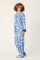 PJ Salvage Cows Jumping Over The Moon Classic Flannel Pajama Set in Peri Blue