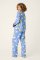 PJ Salvage Cows Jumping Over The Moon Classic Flannel Pajama Set in Peri Blue