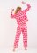 Anorak Women's Kissing Rabbits Organic Cotton Classic Pajama Set in Pink