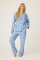 PJ Salvage Baked Woof Love Classic Flannel Pajama Set in Denim