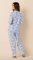 The Cat's Pajamas Women's Bengal Blue Pima Knit Cotton Classic Pajama Set