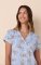 The Cat's Pajamas Women's Bengal Blue Pima Knit Cotton Capri Pajama Set