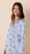 The Cat's Pajamas Women's Bengal Blue Pima Knit Cotton Classic Pajama Set