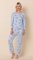 The Cat's Pajamas Women's Bengal Blue Pima Knit Cotton Simple Set