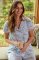 The Cat's Pajamas Women's Bengal Blue Pima Knit Cotton Capri Pajama Set