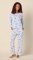 The Cat's Pajamas Women's Bengal Blue Pima Knit Cotton Simple Set