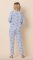 The Cat's Pajamas Women's Bengal Blue Pima Knit Cotton Simple Set
