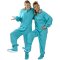 Big Feet Pajamas Adult Aqua Green Jersey Knit One Piece Footy