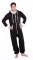 Big Feet Pajamas Adult Hooded One Piece Jumpsuit in Black