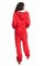 Big Feet Pajamas Adult Hooded One Piece Jumpsuit in Red