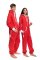 Big Feet Pajamas Adult Hooded One Piece Jumpsuit in Red