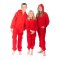 Big Feet Pajamas Kids Red Fleece Hooded Onesie