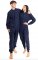 Big Feet Pajamas Adult Navy Blue Jersey Knit Union Suit