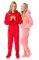 Big Feet Pajamas Adult Pink Plush Hooded One Piece Footy