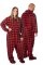 Big Feet Pajamas Adult Red & Black Buffalo Plaid Plush Hooded One Piece Footy