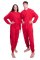 Big Feet Pajamas Adult Red Cotton Jersey Union Suit