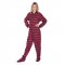 Big Feet Pajamas Adult Red Plaid Flannel with Hearts One Piece Footy