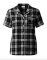 Boxercraft Women's Black/White Plaid Boxy Flannel Short Sleeve Shirt