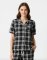 Boxercraft Women's Black/White Plaid Boxy Flannel Short Sleeve Shirt