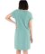 Lazy One Booked Tonight Flowers V-Neck Cotton Nightshirt in Mineral Blue