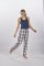 Boxercraft Women's Haley Natural Indigo Metro Plaid Flannel Pajama Pant