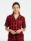 Boxercraft Women's Red/Black Buffalo Plaid Boxy Flannel Short Sleeve Shirt
