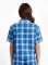 Boxercraft Women's Royal/Silver Plaid Boxy Flannel Short Sleeve Shirt