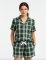 Boxercraft Women's Green/White Plaid Boxy Flannel Short Sleeve Shirt