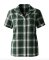 Boxercraft Women's Green/White Plaid Boxy Flannel Short Sleeve Shirt