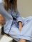 Breathe Women's Cotton Classic Pajama Set in Blue Herringbone